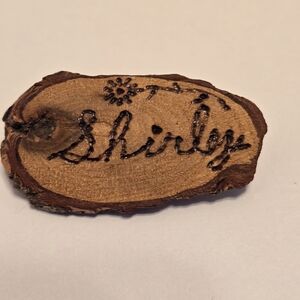 Wooden Name Plaque with Floral Design